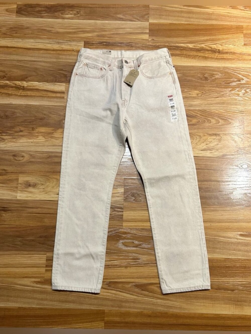 Levis 501 Mens Original Button Fly Off White Cream Color Jeans~31x30~New